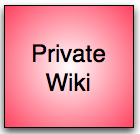 A square image with a graduated pink/red background, containing the words 'Private Wiki' in black text.