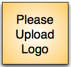 A square image with a graduated pale brown background, containing the words 'Please Upload Logo' in black text.